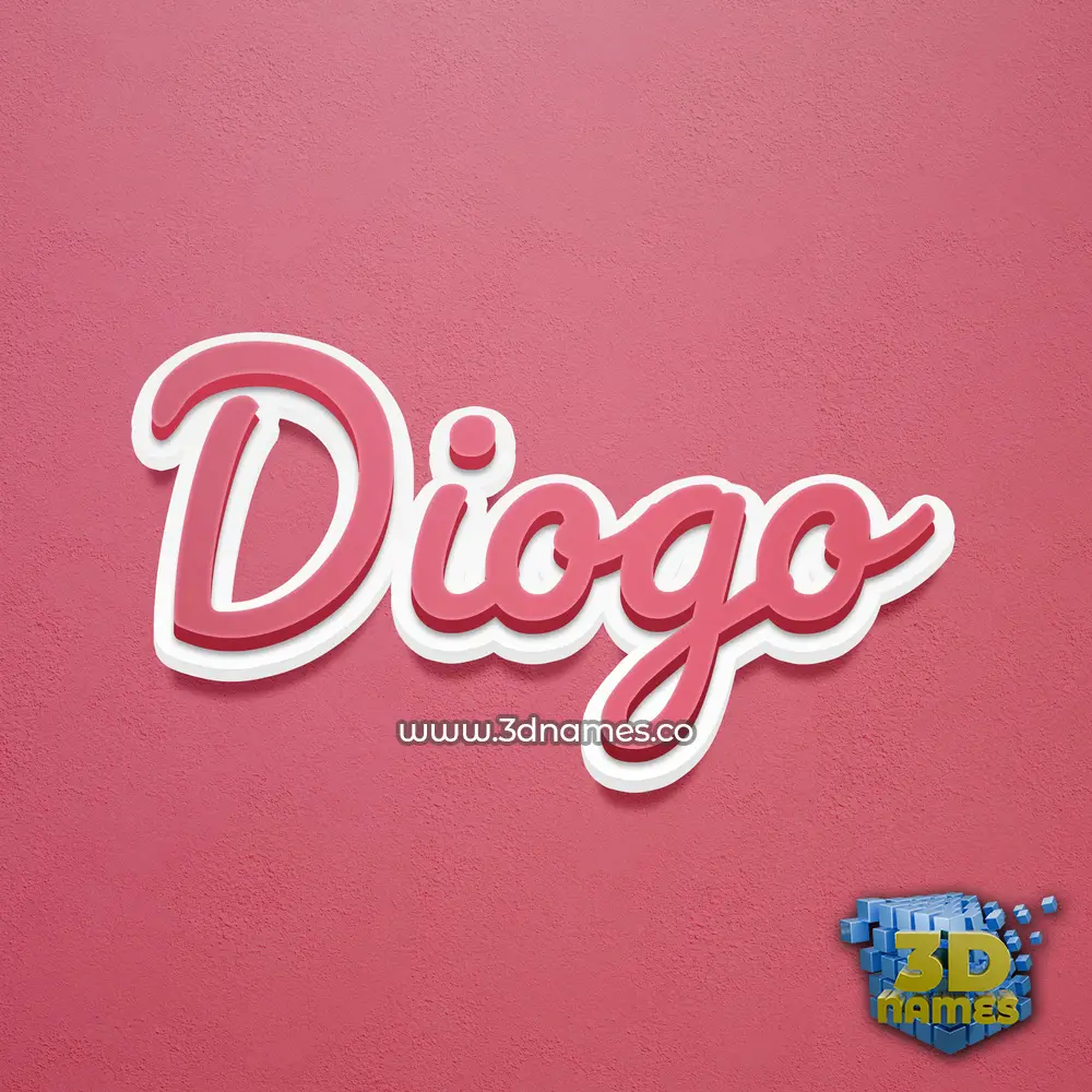 diogo in Red Scribble style - 3D name wallpaper