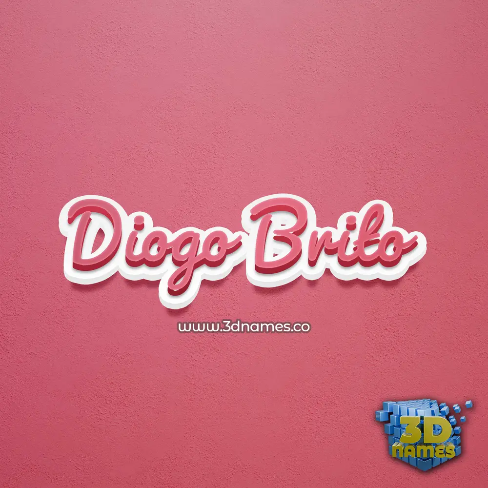 diogo brito in Red Scribble style - 3D name wallpaper