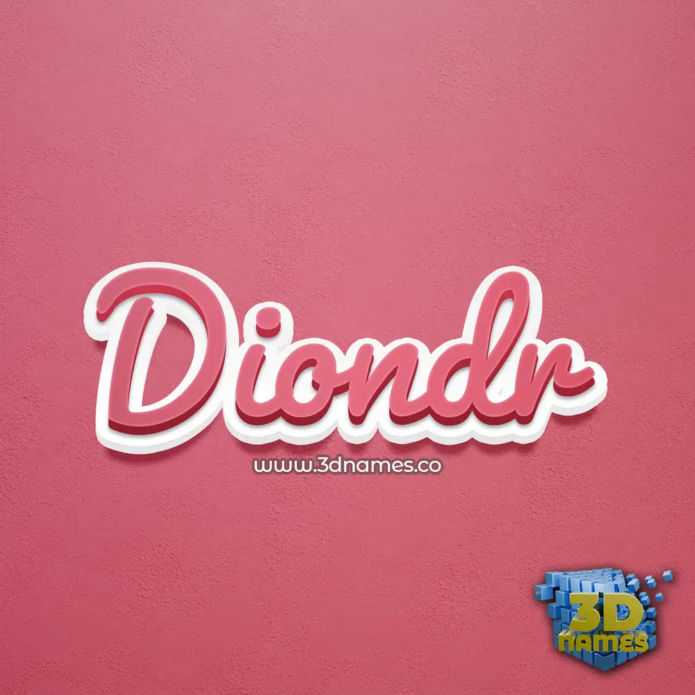 diondr in Red Scribble style - 3D name wallpaper