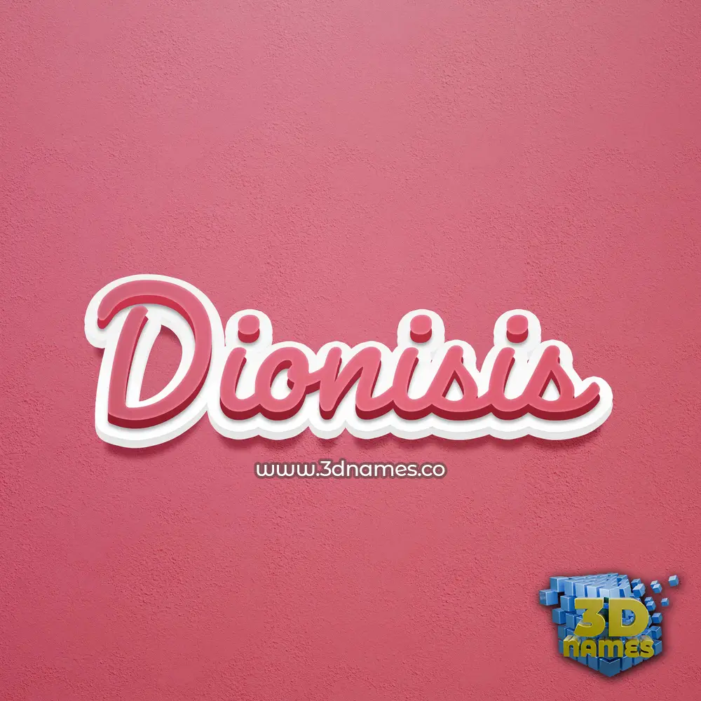 dionisis in Red Scribble style - 3D name wallpaper