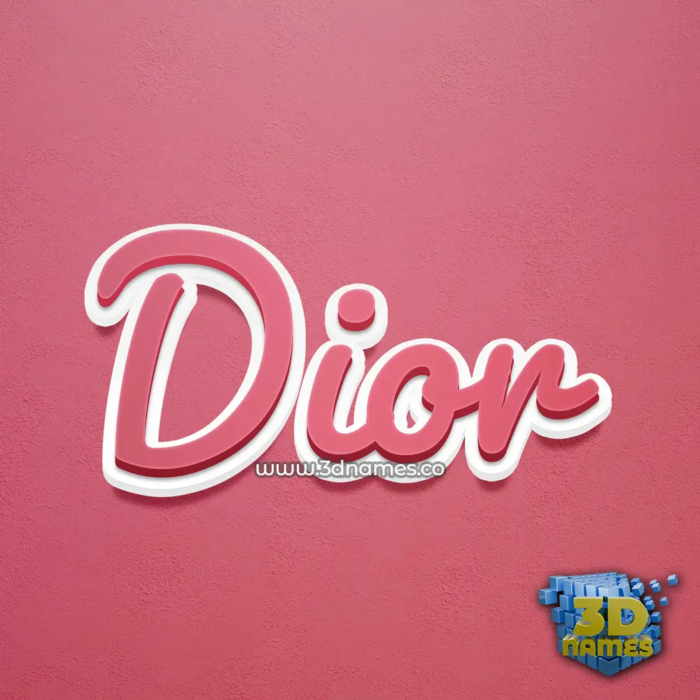 dior in Red Scribble style - 3D name wallpaper