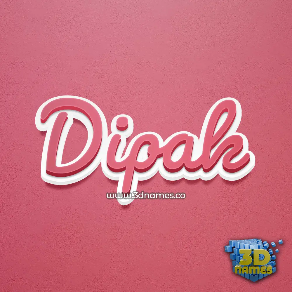 dipak in Red Scribble style - 3D name wallpaper