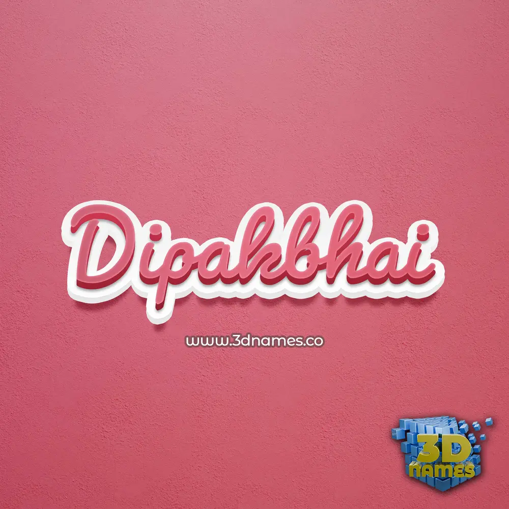 dipakbhai in Red Scribble style - 3D name wallpaper