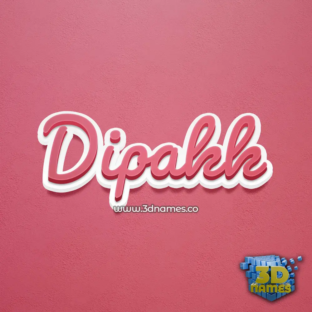 dipakk in Red Scribble style - 3D name wallpaper