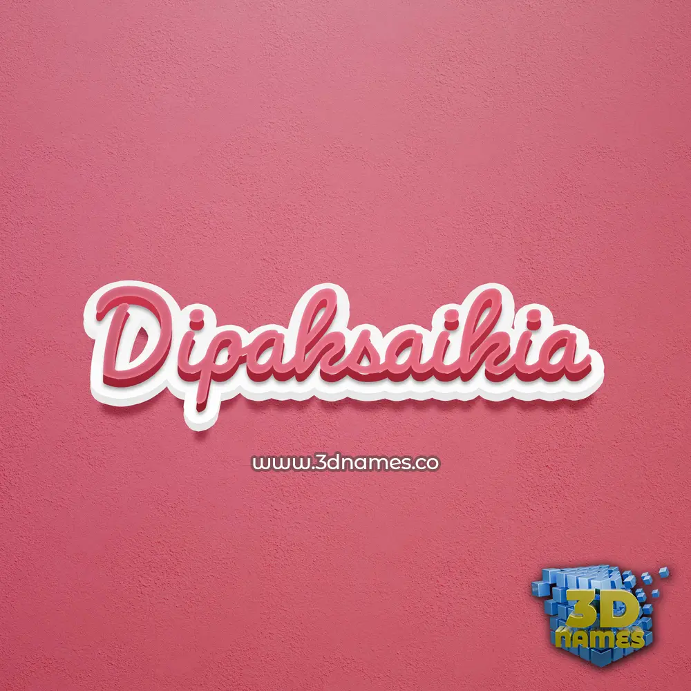 dipaksaikia in Red Scribble style - 3D name wallpaper