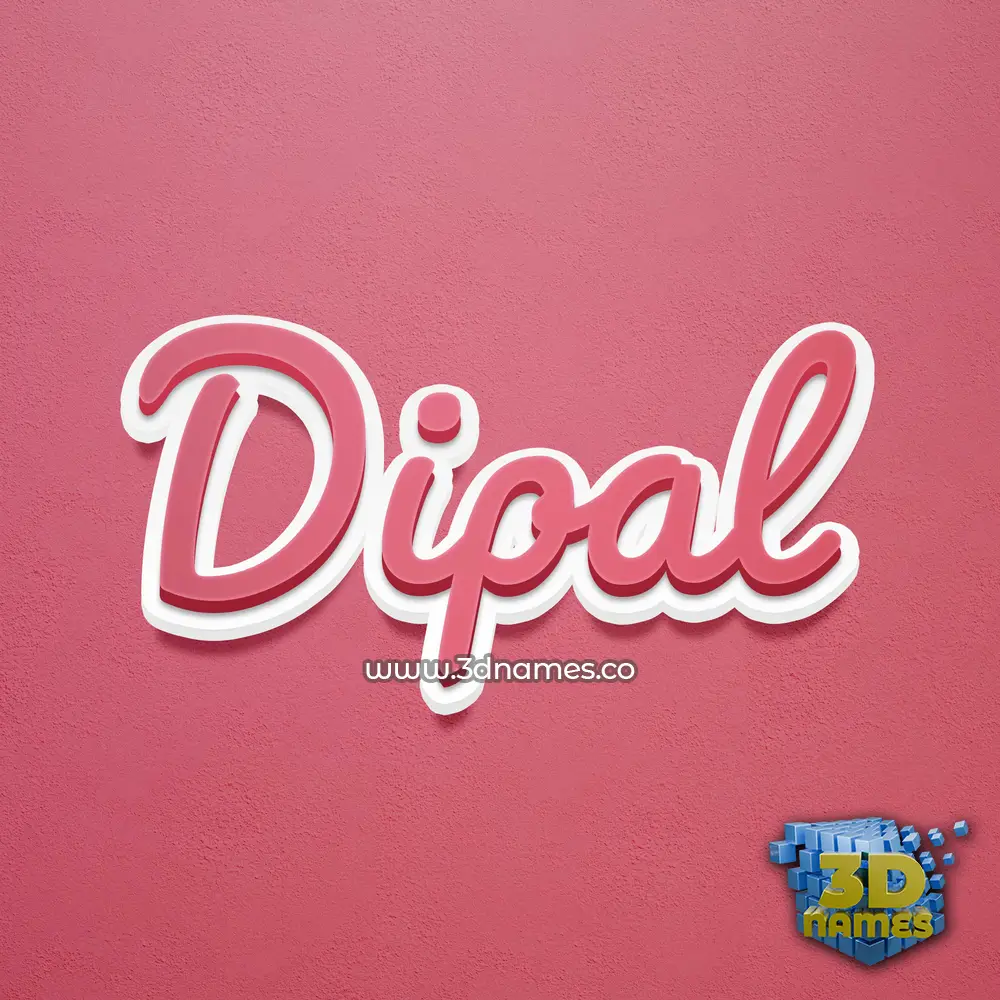 dipal in Red Scribble style - 3D name wallpaper