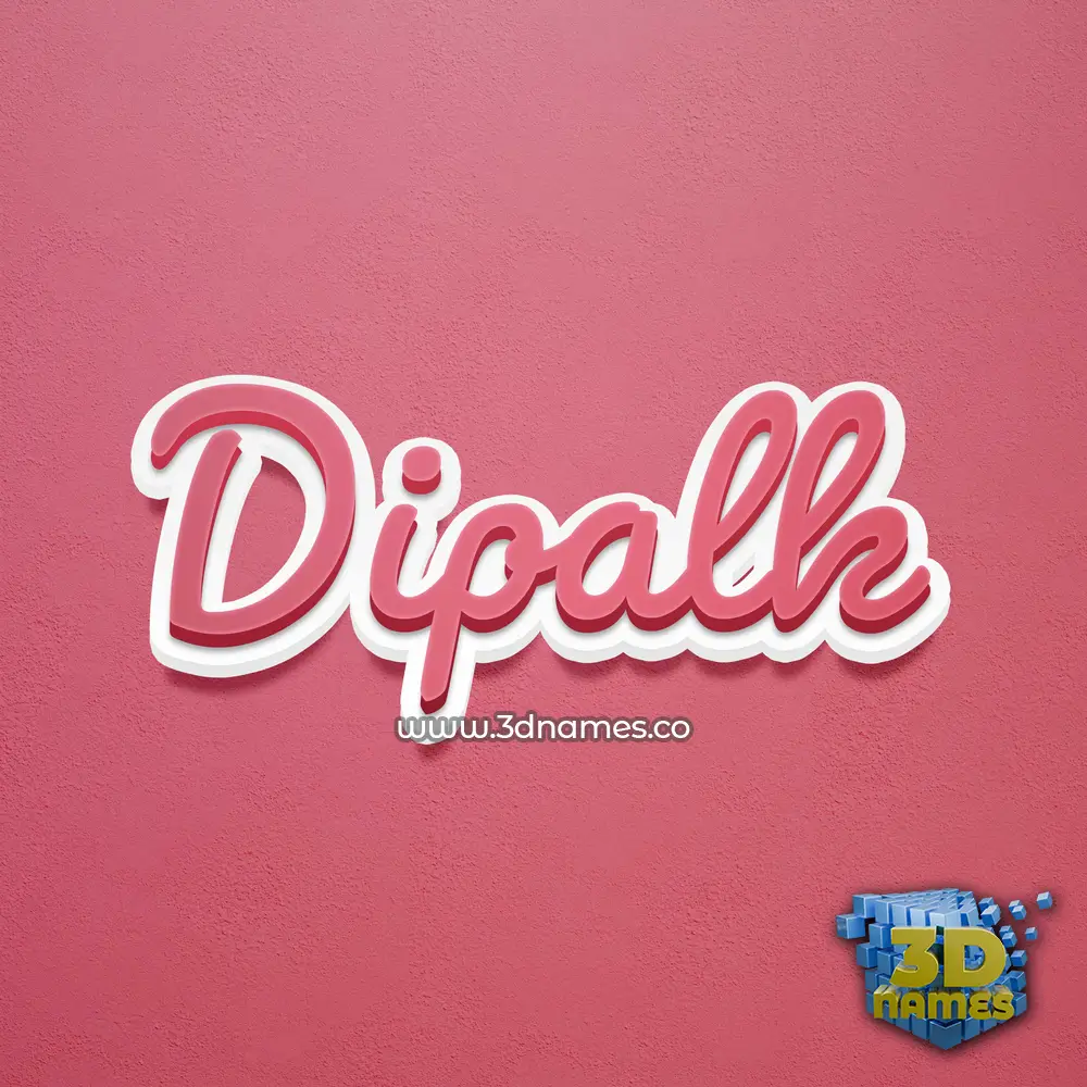 dipalk in Red Scribble style - 3D name wallpaper