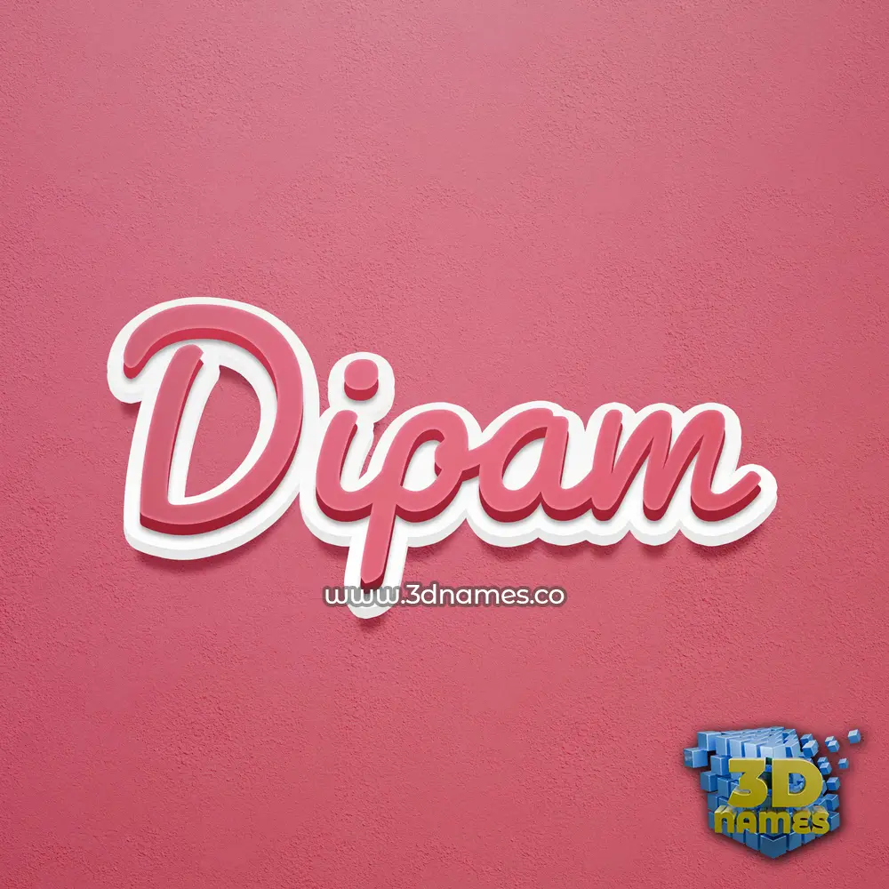 dipam in Red Scribble style - 3D name wallpaper