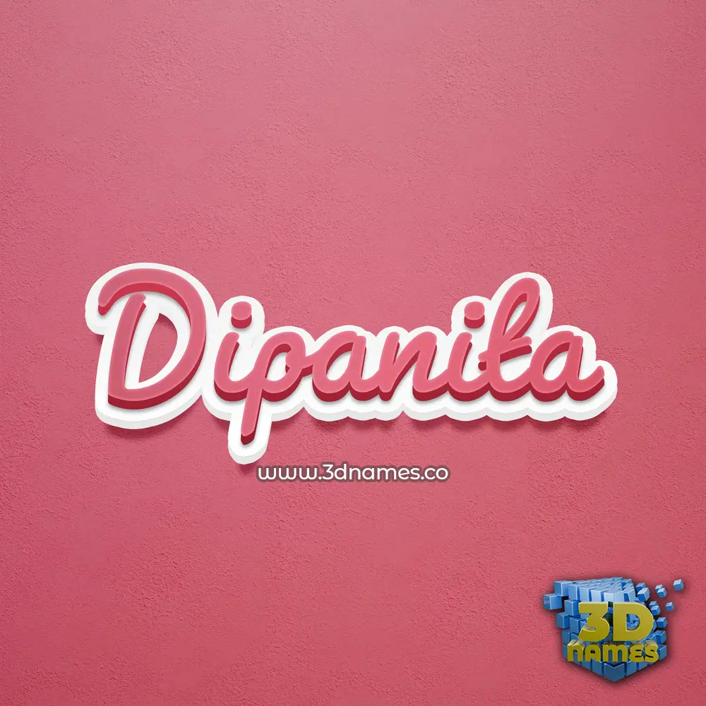 dipanita in Red Scribble style - 3D name wallpaper
