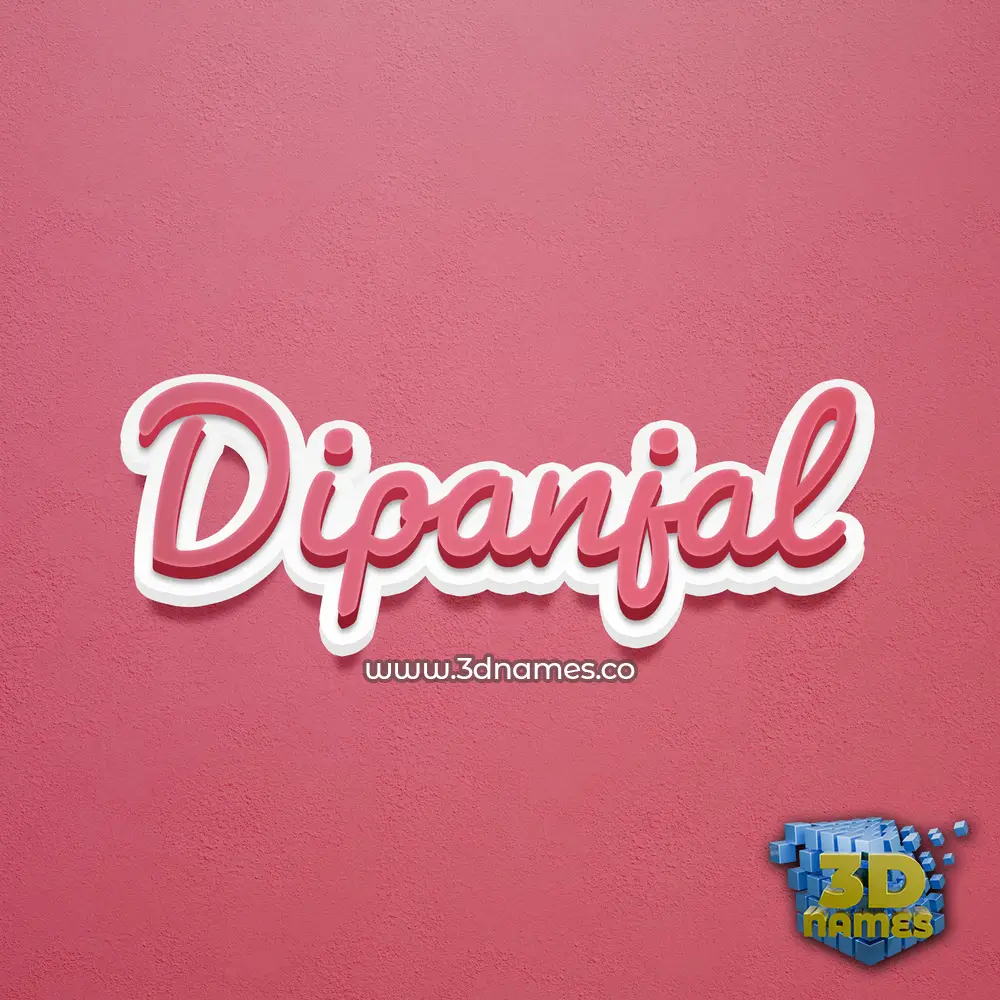 dipanjal in Red Scribble style - 3D name wallpaper