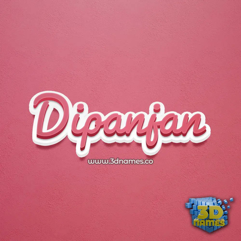 dipanjan in Red Scribble style - 3D name wallpaper