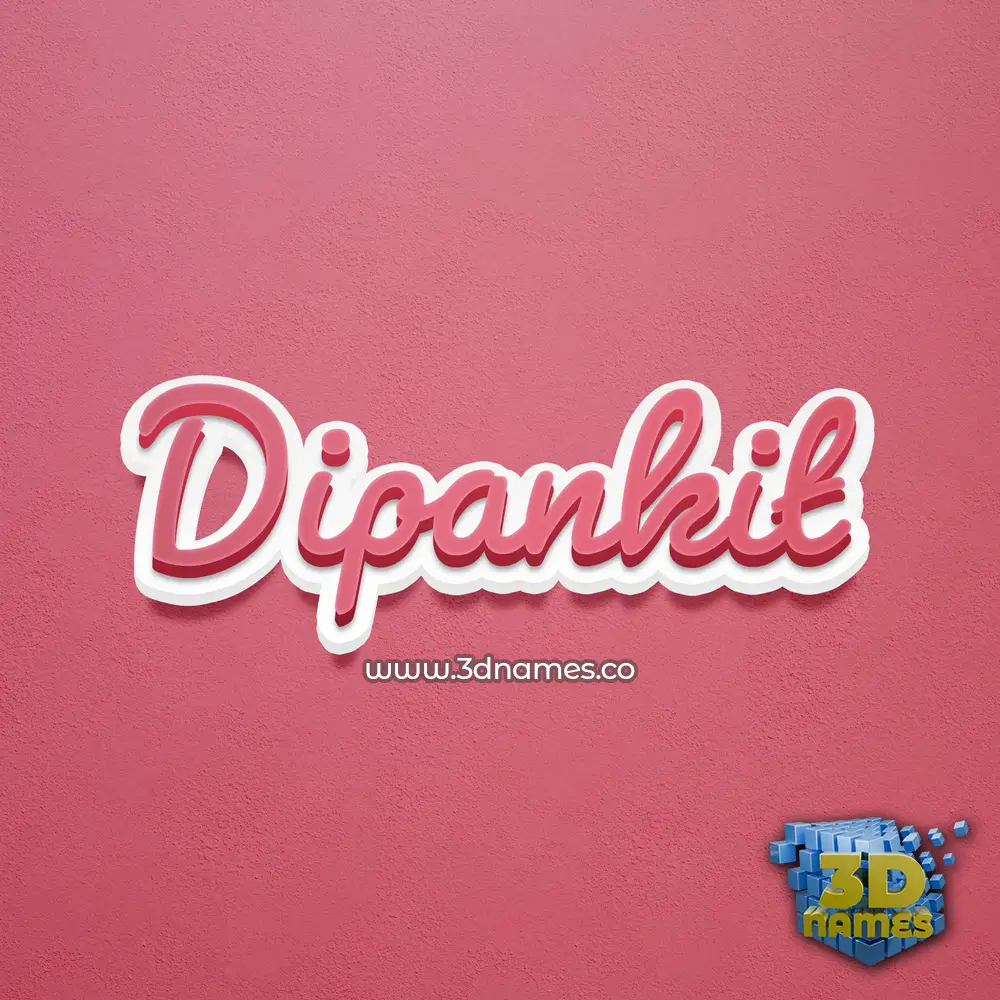 dipankit in Red Scribble style - 3D name wallpaper