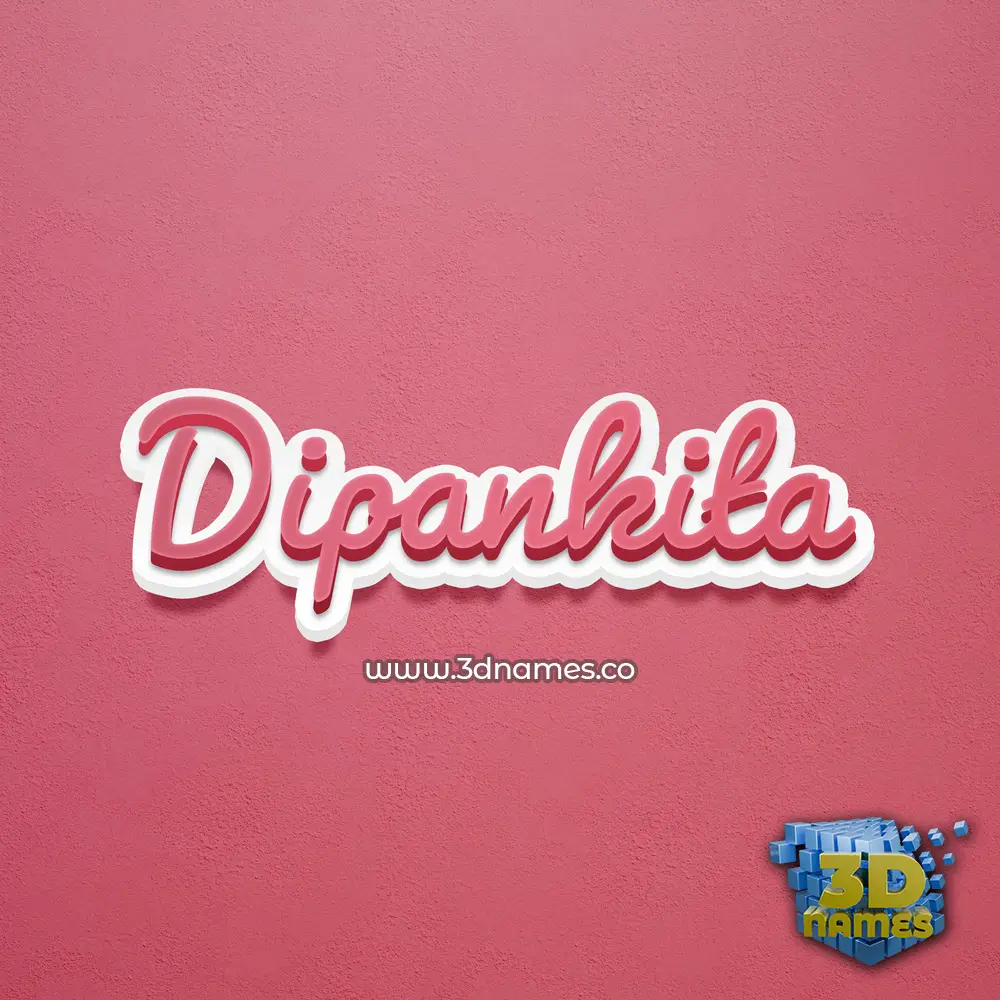 dipankita in Red Scribble style - 3D name wallpaper