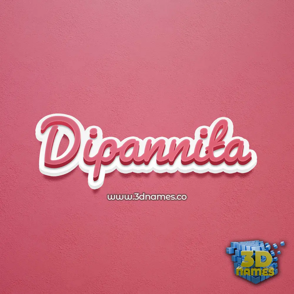 dipannita in Red Scribble style - 3D name wallpaper
