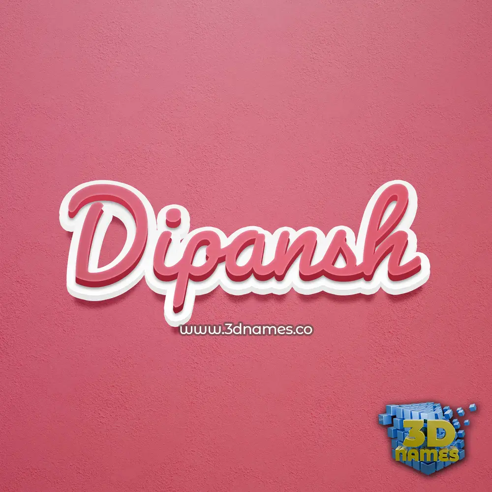 dipansh in Red Scribble style - 3D name wallpaper