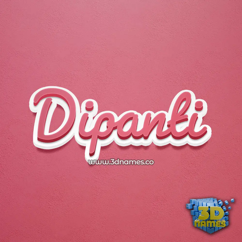 dipanti in Red Scribble style - 3D name wallpaper