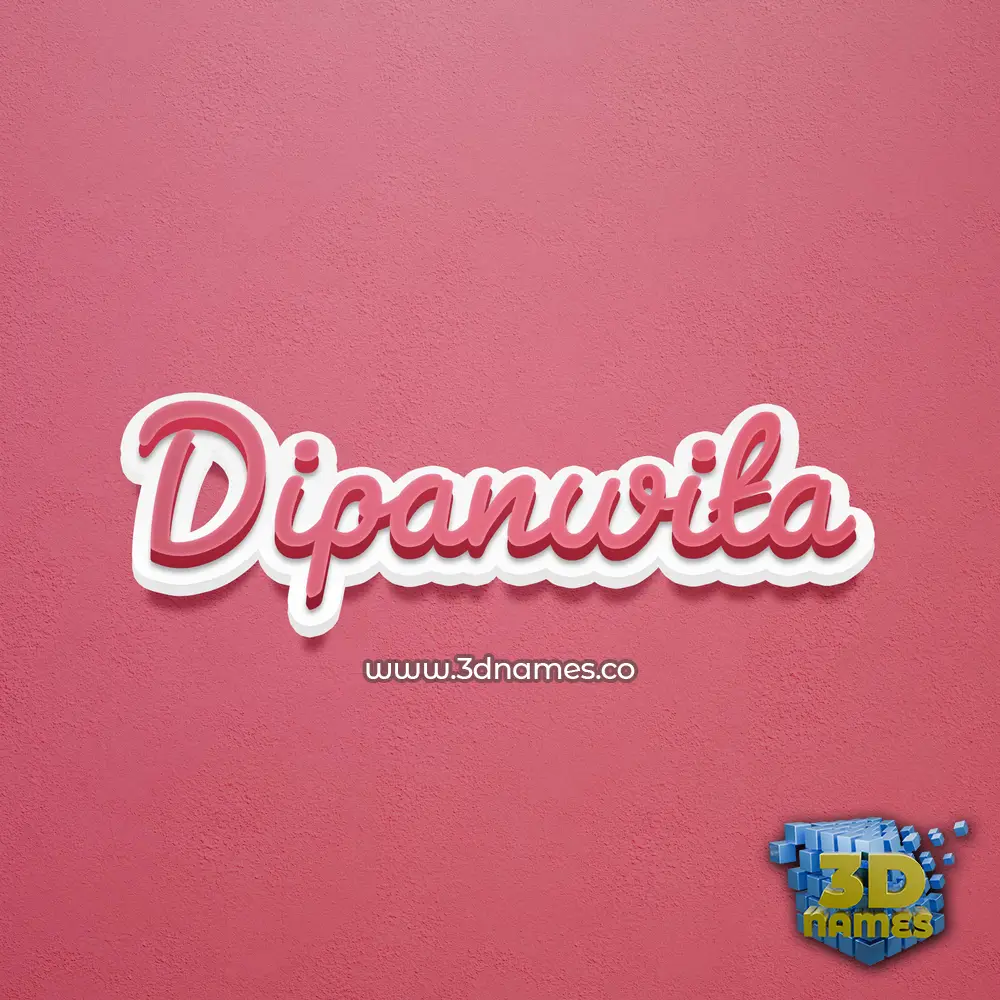 dipanwita in Red Scribble style - 3D name wallpaper