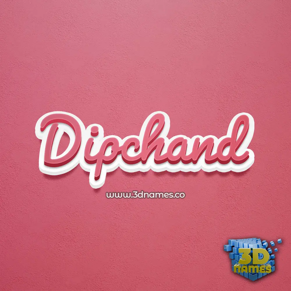 dipchand in Red Scribble style - 3D name wallpaper
