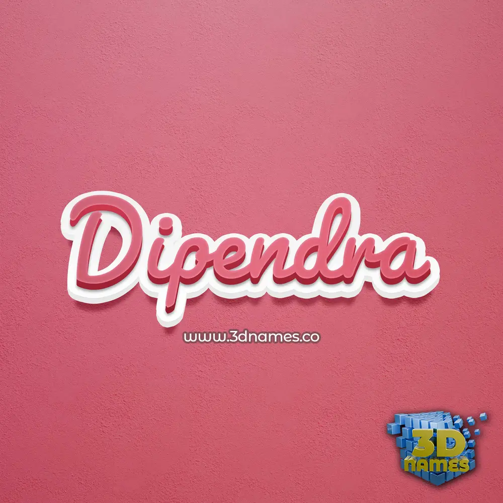 dipendra in Red Scribble style - 3D name wallpaper