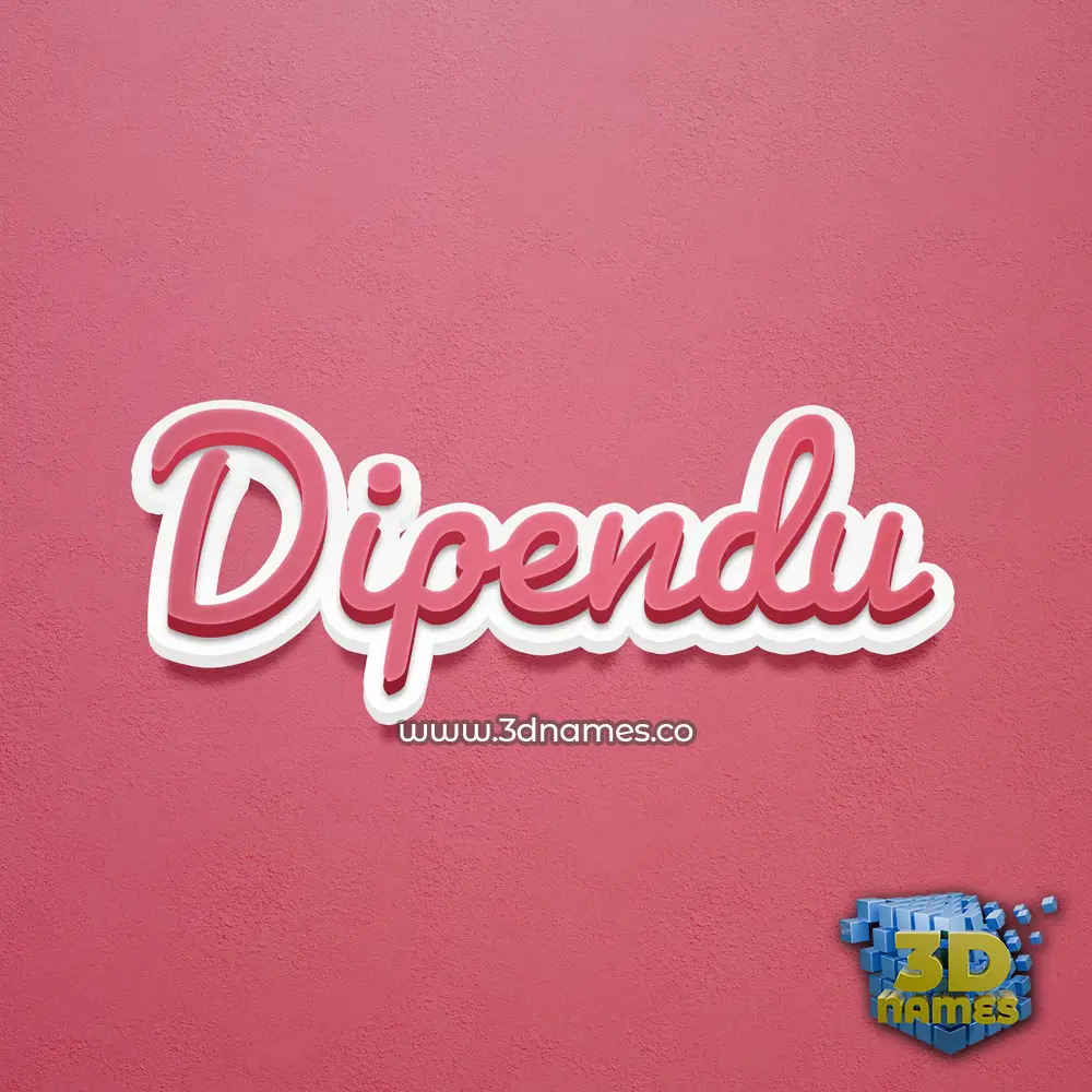 dipendu in Red Scribble style - 3D name wallpaper