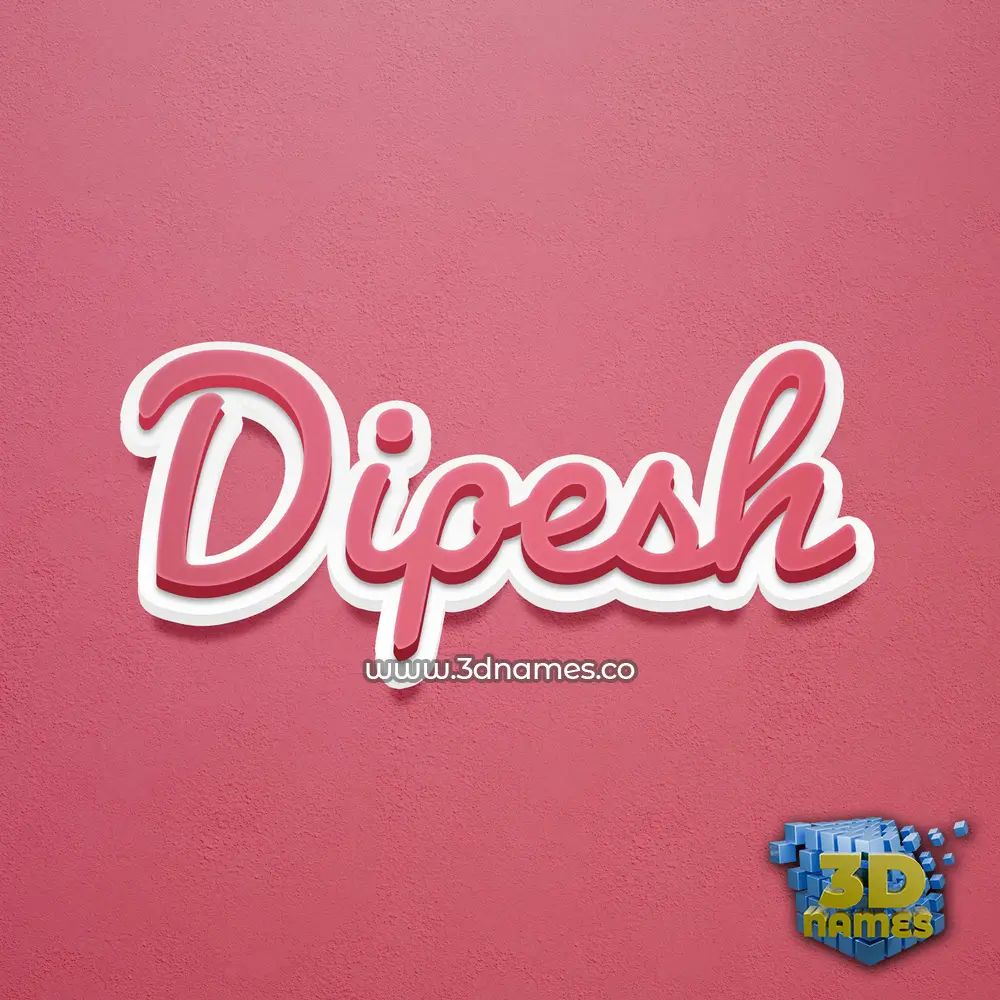 dipesh in Red Scribble style - 3D name wallpaper