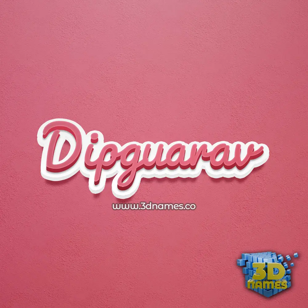 dipguarav in Red Scribble style - 3D name wallpaper