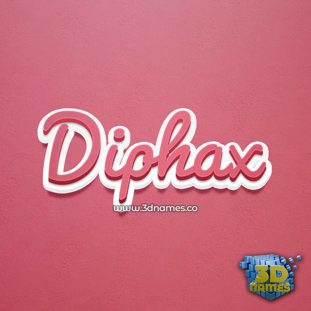 diphax in Red Scribble style - 3D name wallpaper