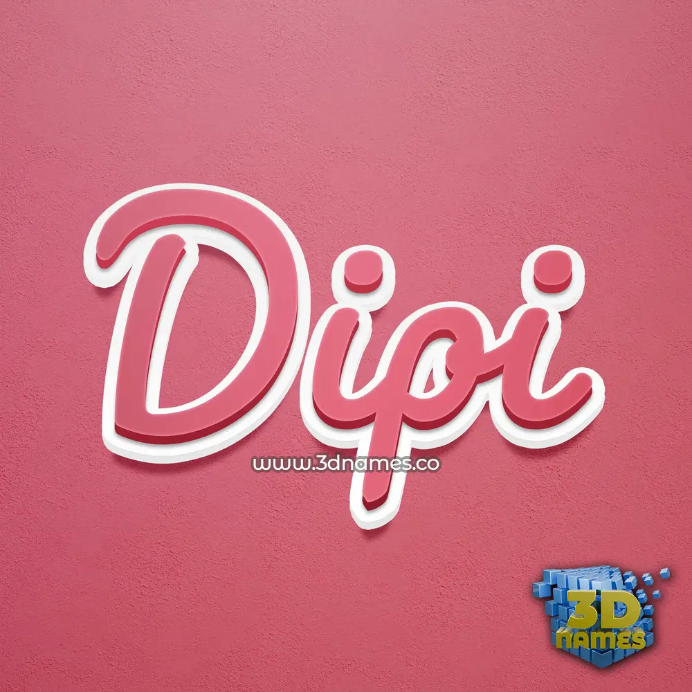dipi in Red Scribble style - 3D name wallpaper