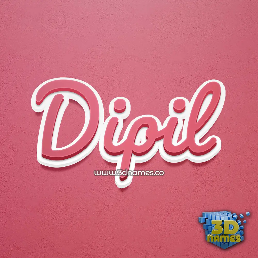 dipil in Red Scribble style - 3D name wallpaper