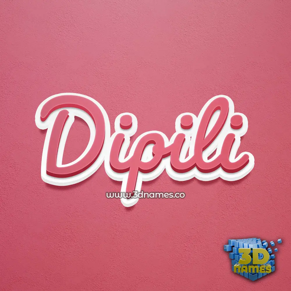 dipili in Red Scribble style - 3D name wallpaper