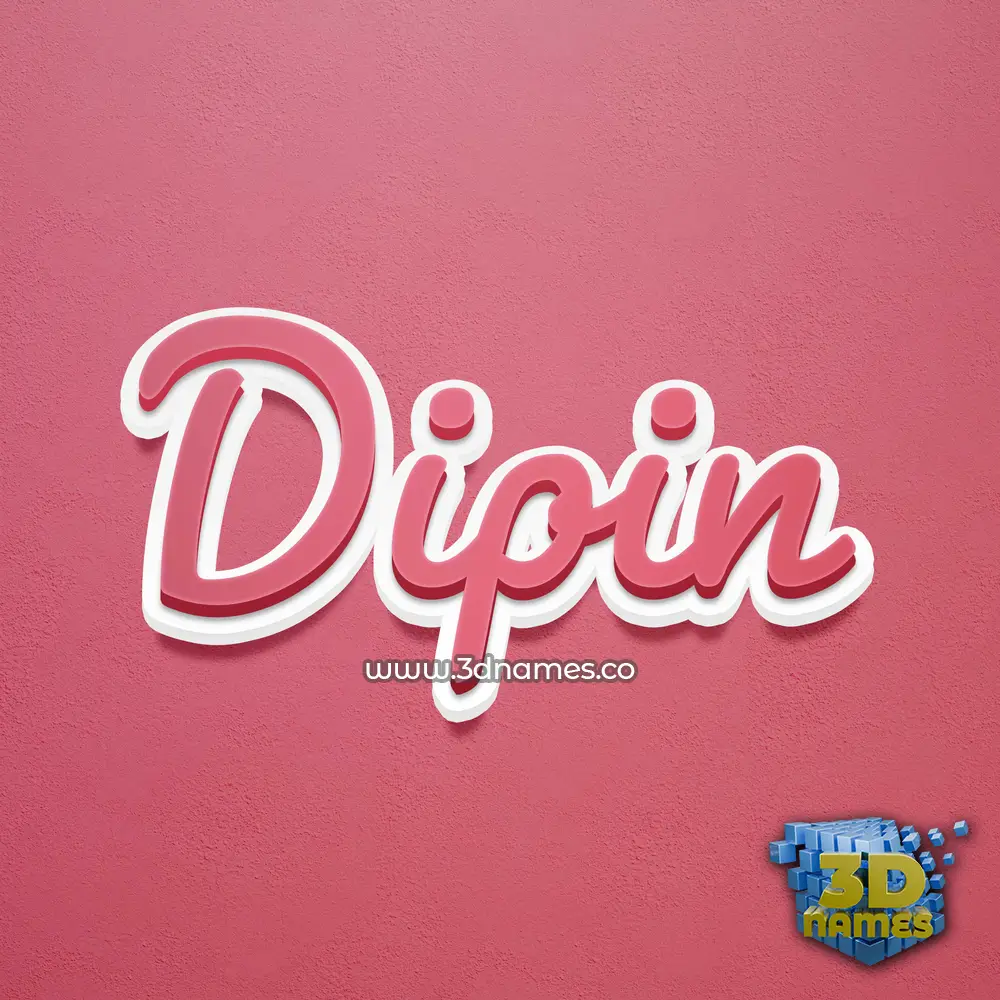 dipin in Red Scribble style - 3D name wallpaper