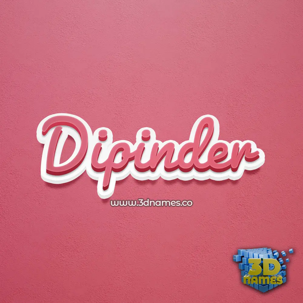 dipinder in Red Scribble style - 3D name wallpaper