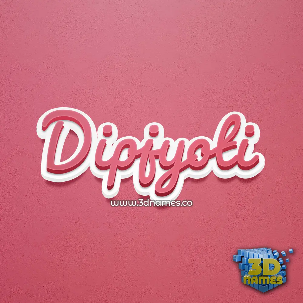 dipjyoti in Red Scribble style - 3D name wallpaper