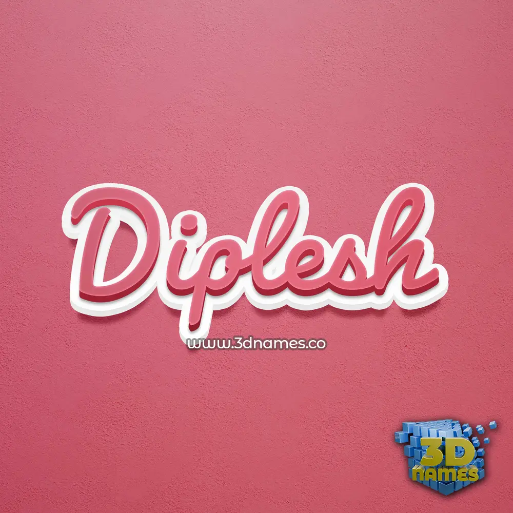 diplesh in Red Scribble style - 3D name wallpaper