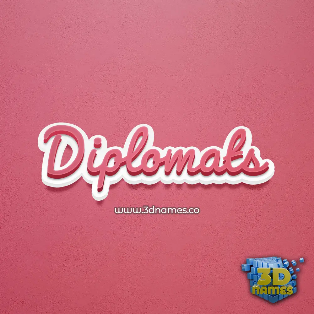 diplomats in Red Scribble style - 3D name wallpaper