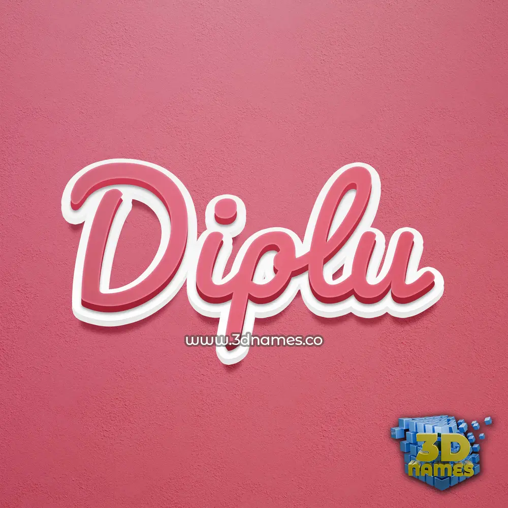 diplu in Red Scribble style - 3D name wallpaper