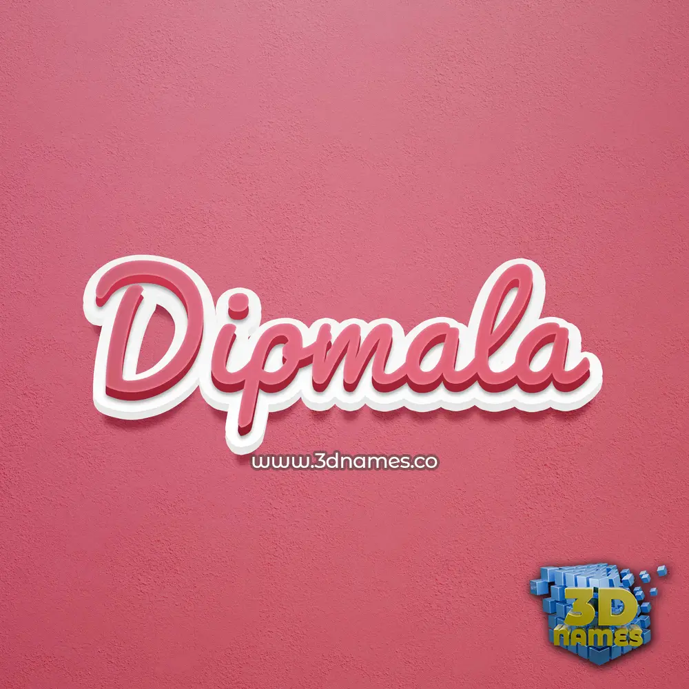 dipmala in Red Scribble style - 3D name wallpaper