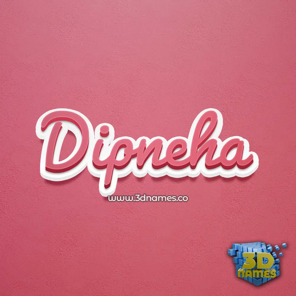 dipneha in Red Scribble style - 3D name wallpaper