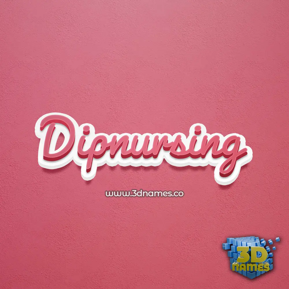 dipnursing in Red Scribble style - 3D name wallpaper