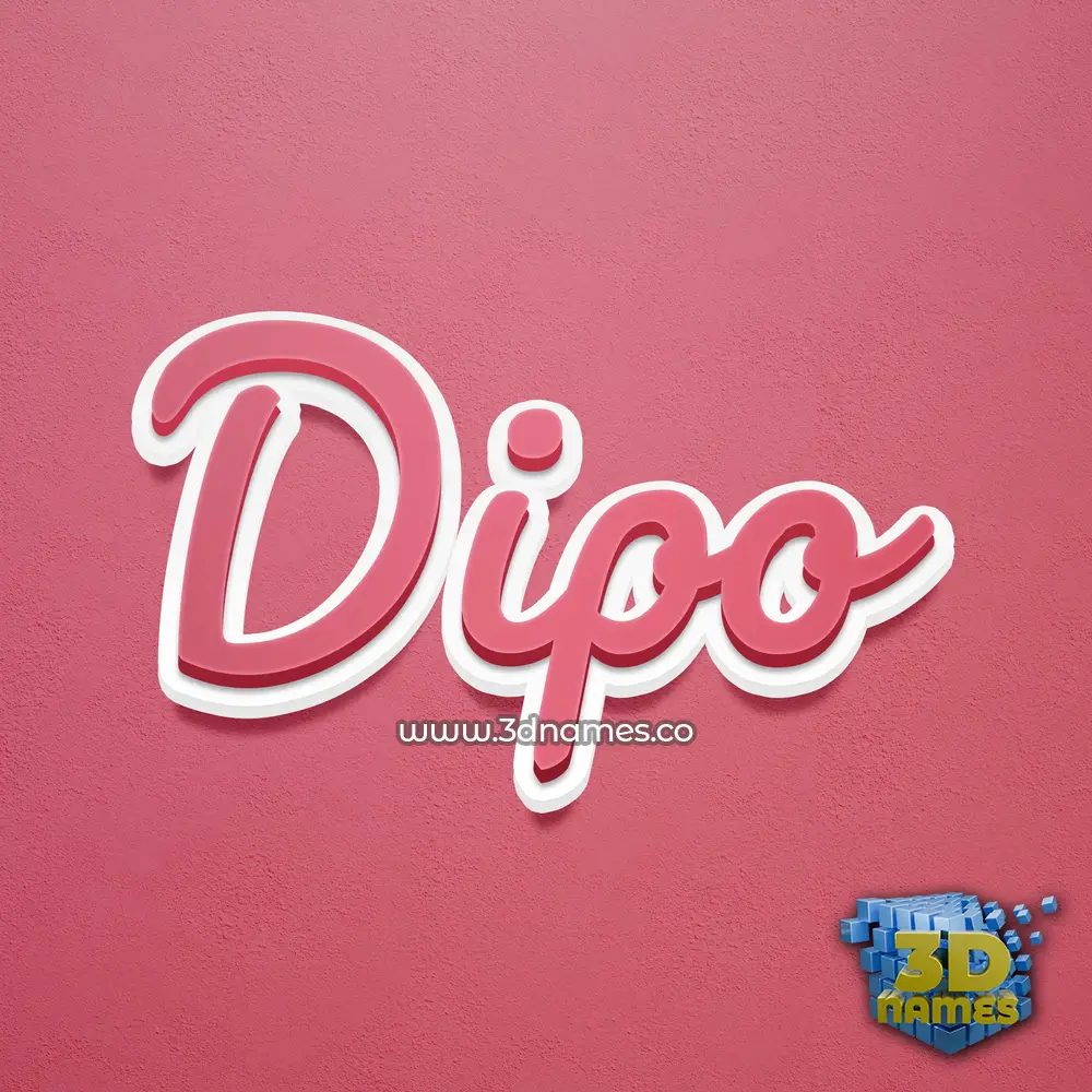 dipo in Red Scribble style - 3D name wallpaper