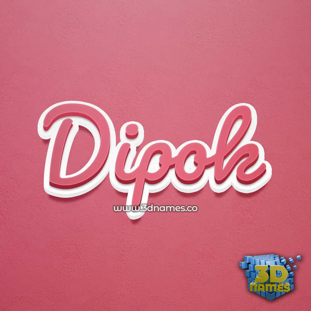 dipok in Red Scribble style - 3D name wallpaper
