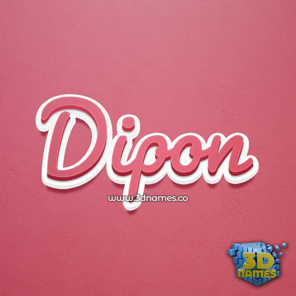 dipon in Red Scribble style - 3D name wallpaper