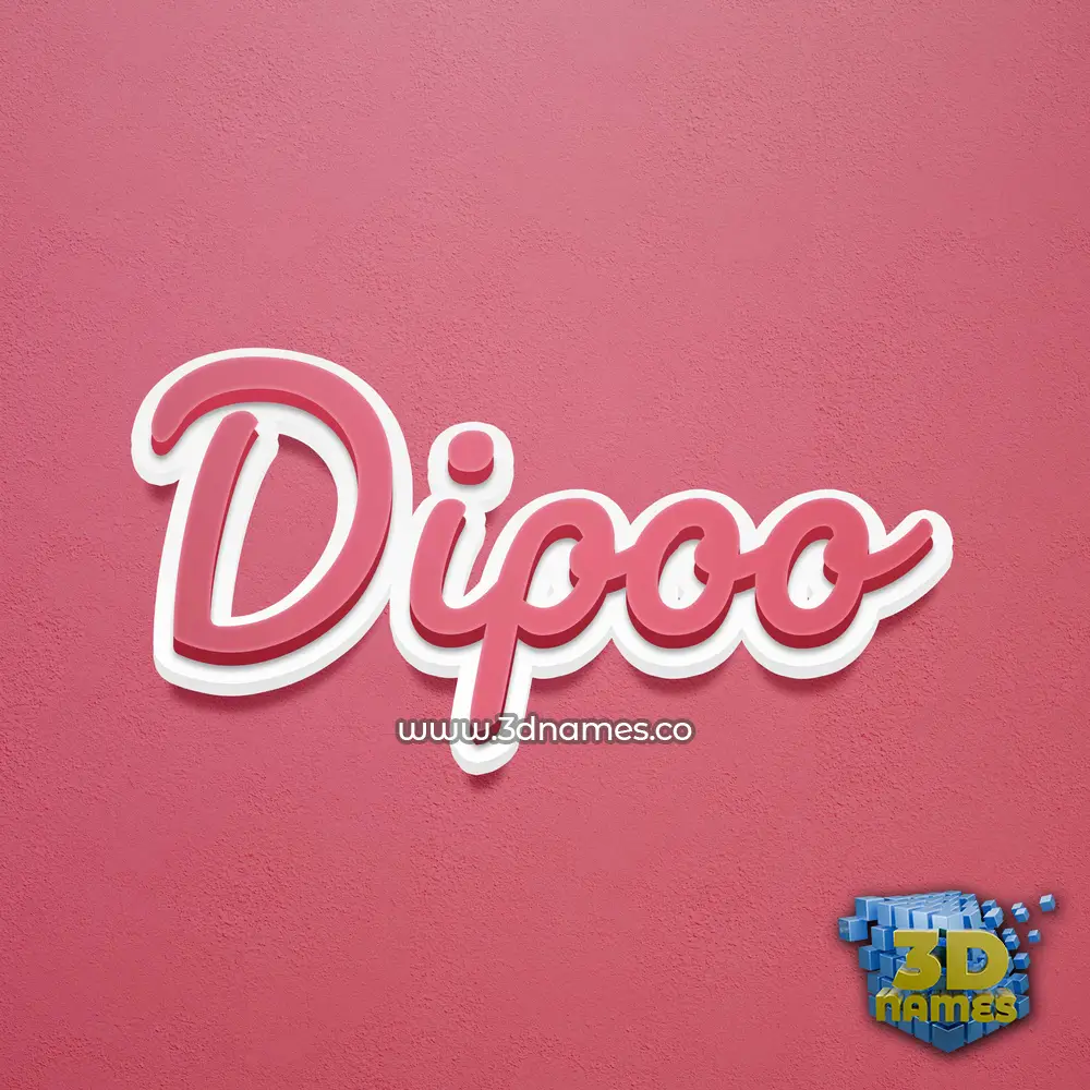 dipoo in Red Scribble style - 3D name wallpaper