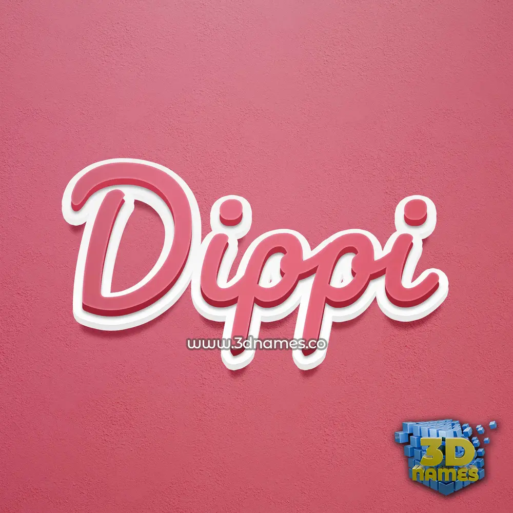 dippi in Red Scribble style - 3D name wallpaper