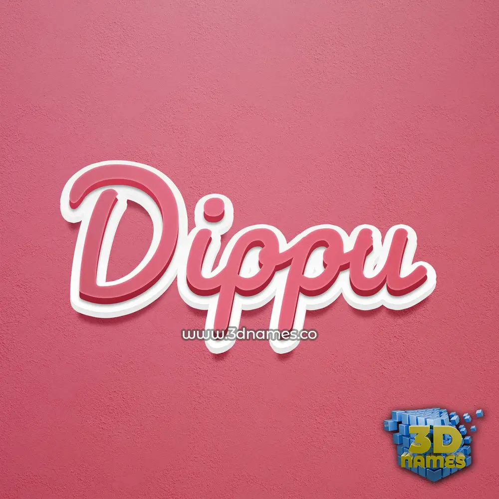 dippu in Red Scribble style - 3D name wallpaper