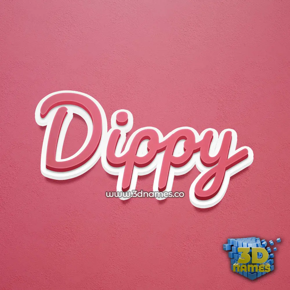 dippy in Red Scribble style - 3D name wallpaper