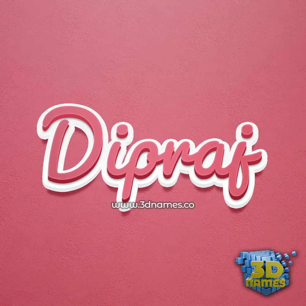 dipraj in Red Scribble style - 3D name wallpaper