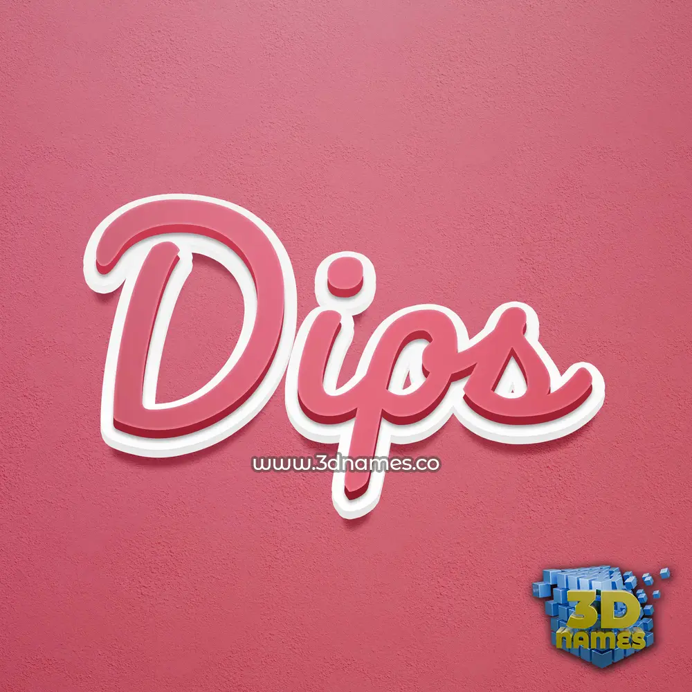 dips in Red Scribble style - 3D name wallpaper