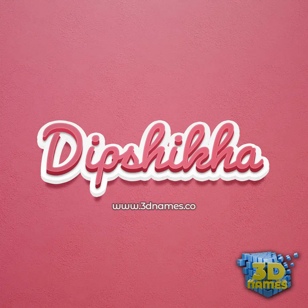 dipshikha in Red Scribble style - 3D name wallpaper