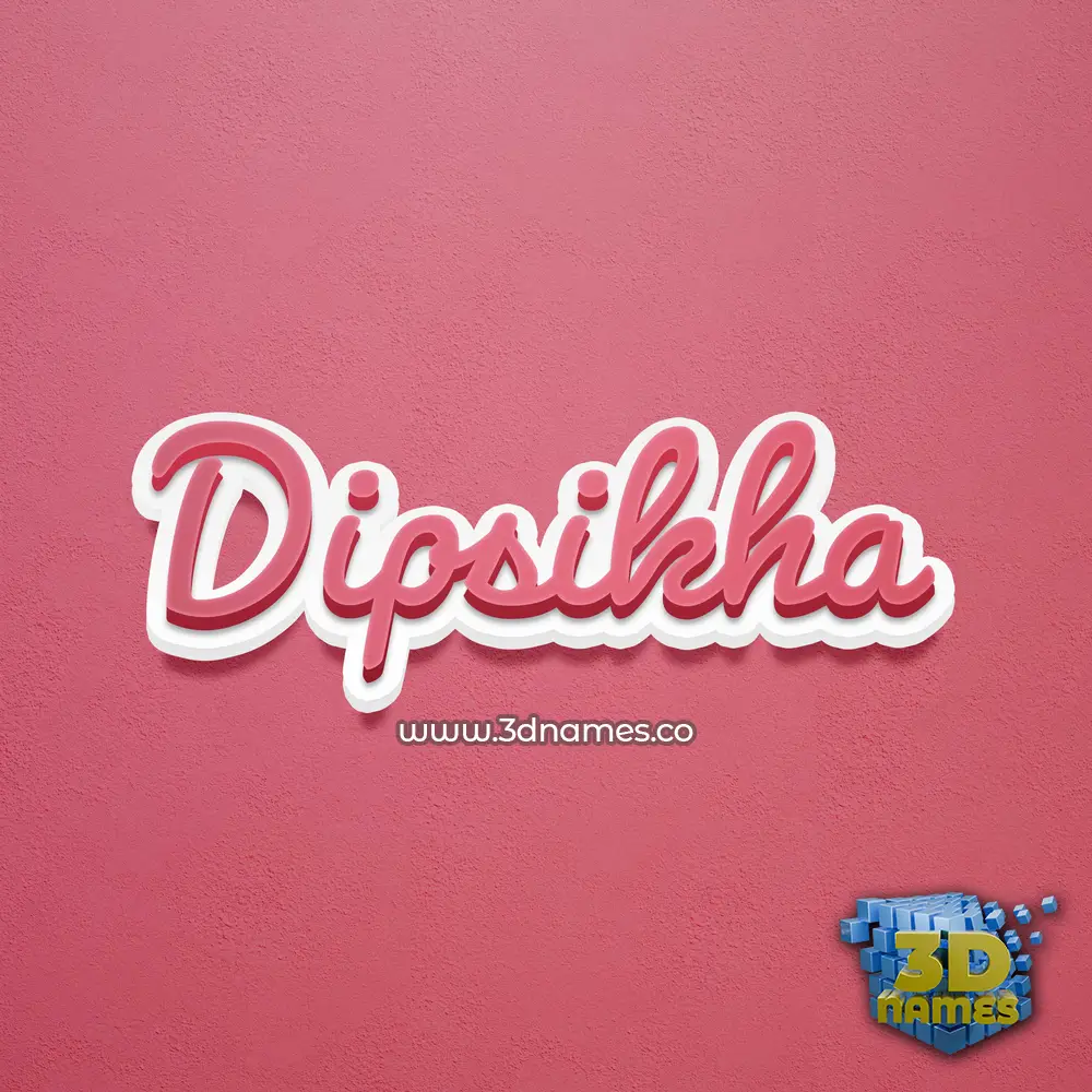 dipsikha in Red Scribble style - 3D name wallpaper